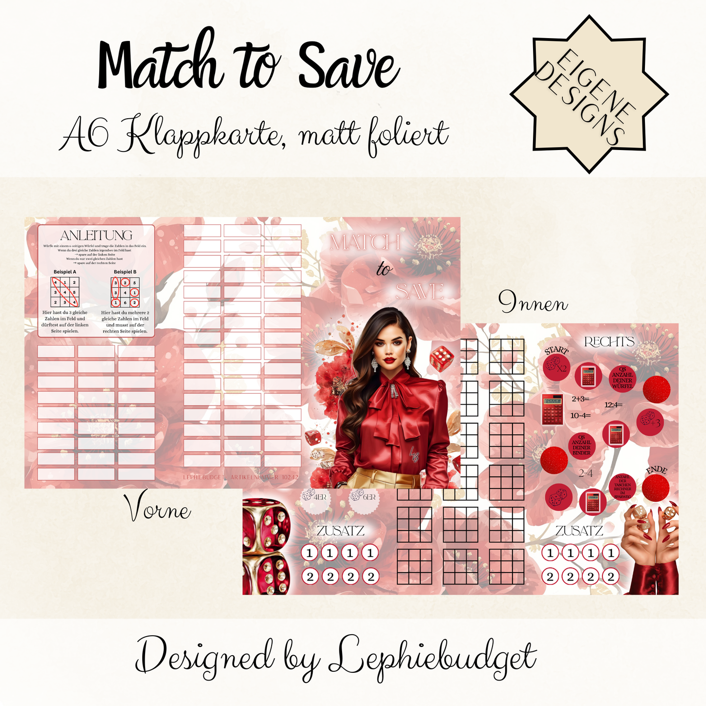 Match to save / folierte Klappkarte
