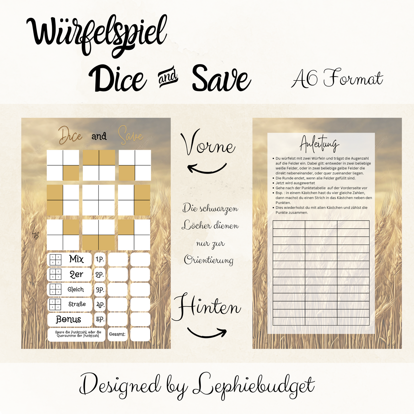 Dice and Save / Würfelspiel