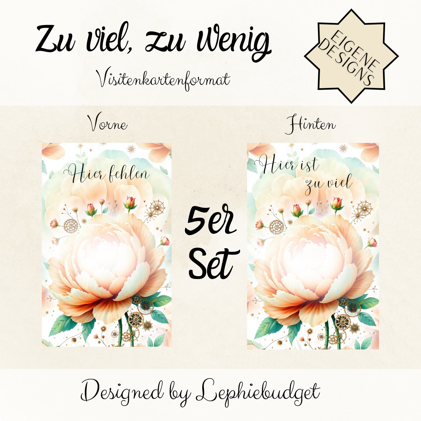 Zu viel...zu wenig Tracker (5er Set)