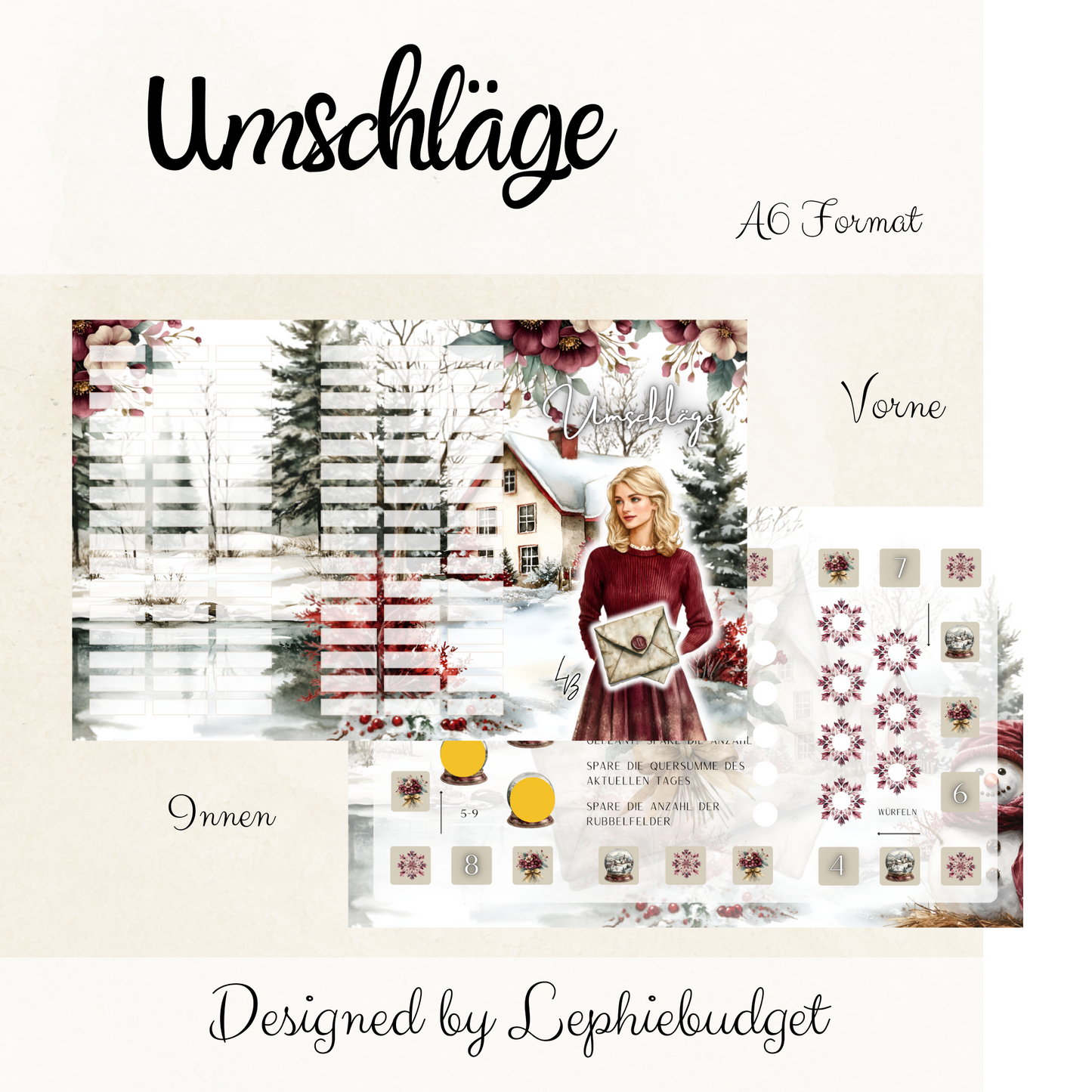 Umschläge / Dreifach Klappkarte