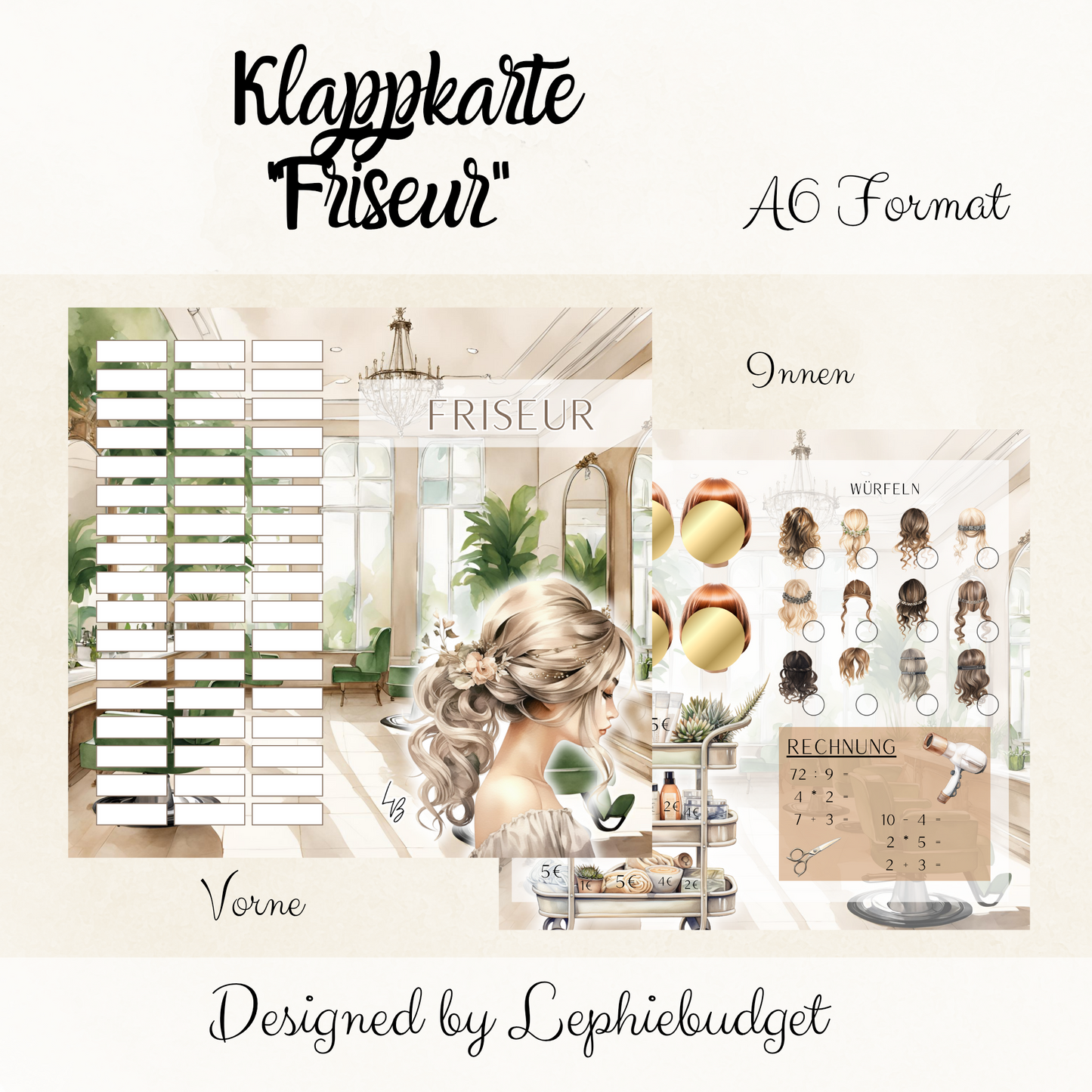 Friseur / Klappkarte