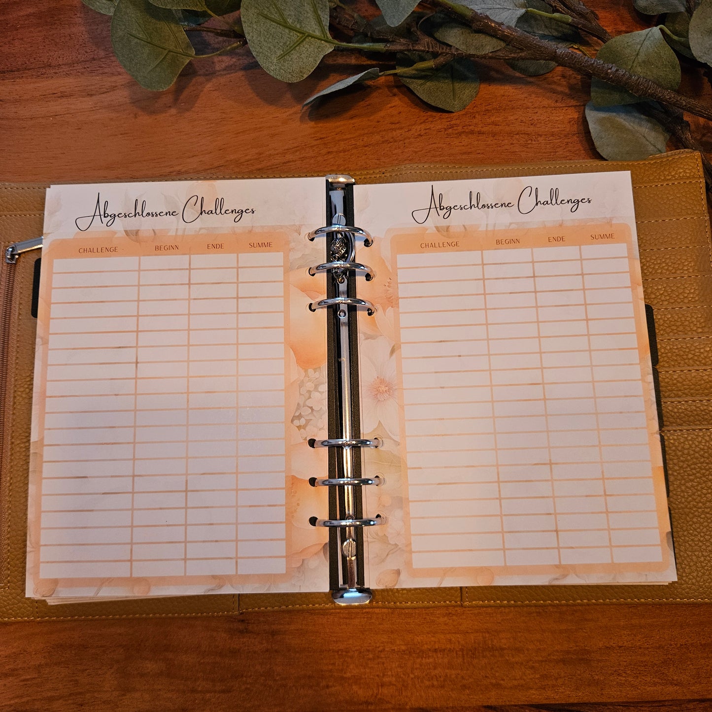 A5 Zusatzeinlagen Budgetplaner 'abgeschlossene Challenges'