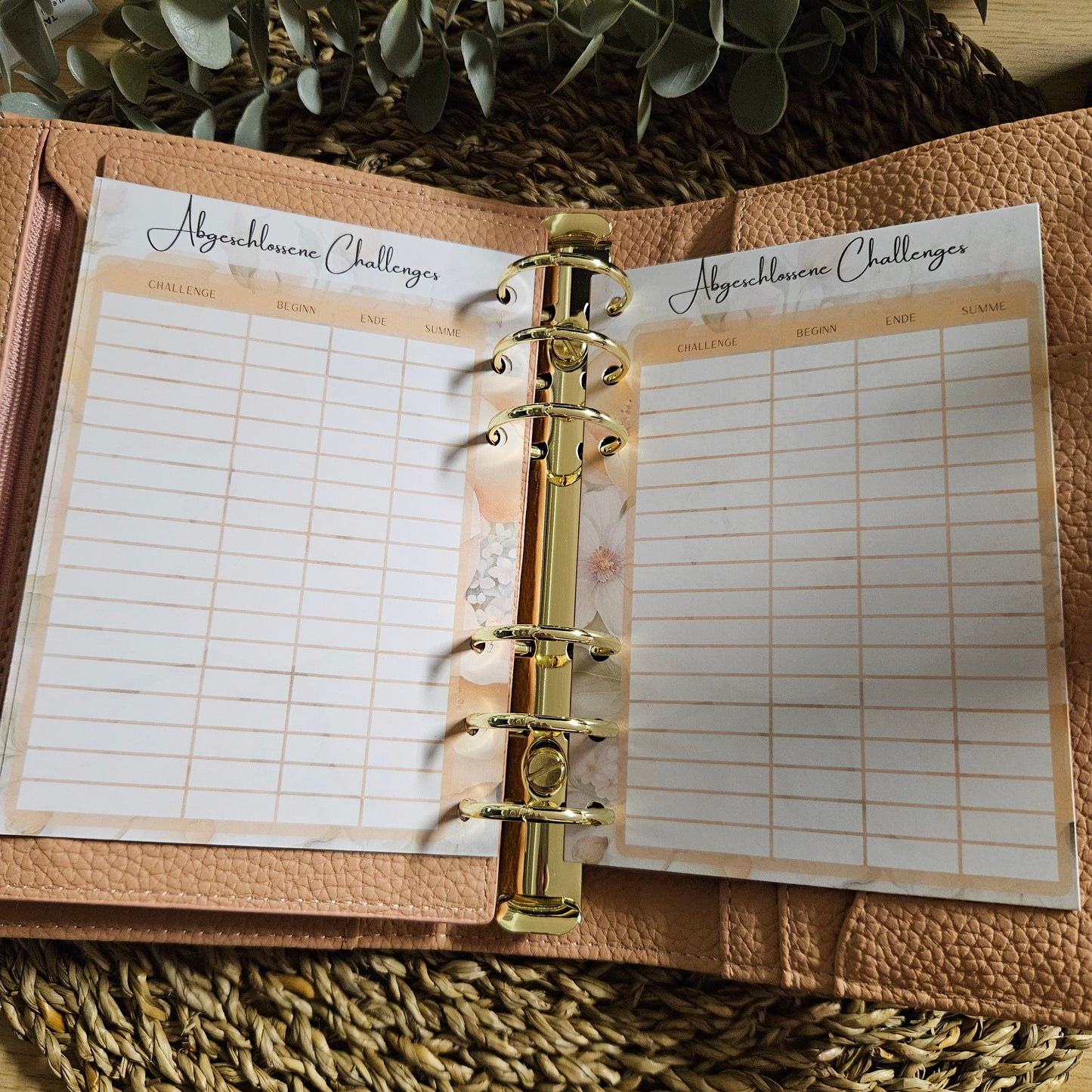 A6 Zusatzeinlagen Budgetplaner 'abgeschlossene Challenges'