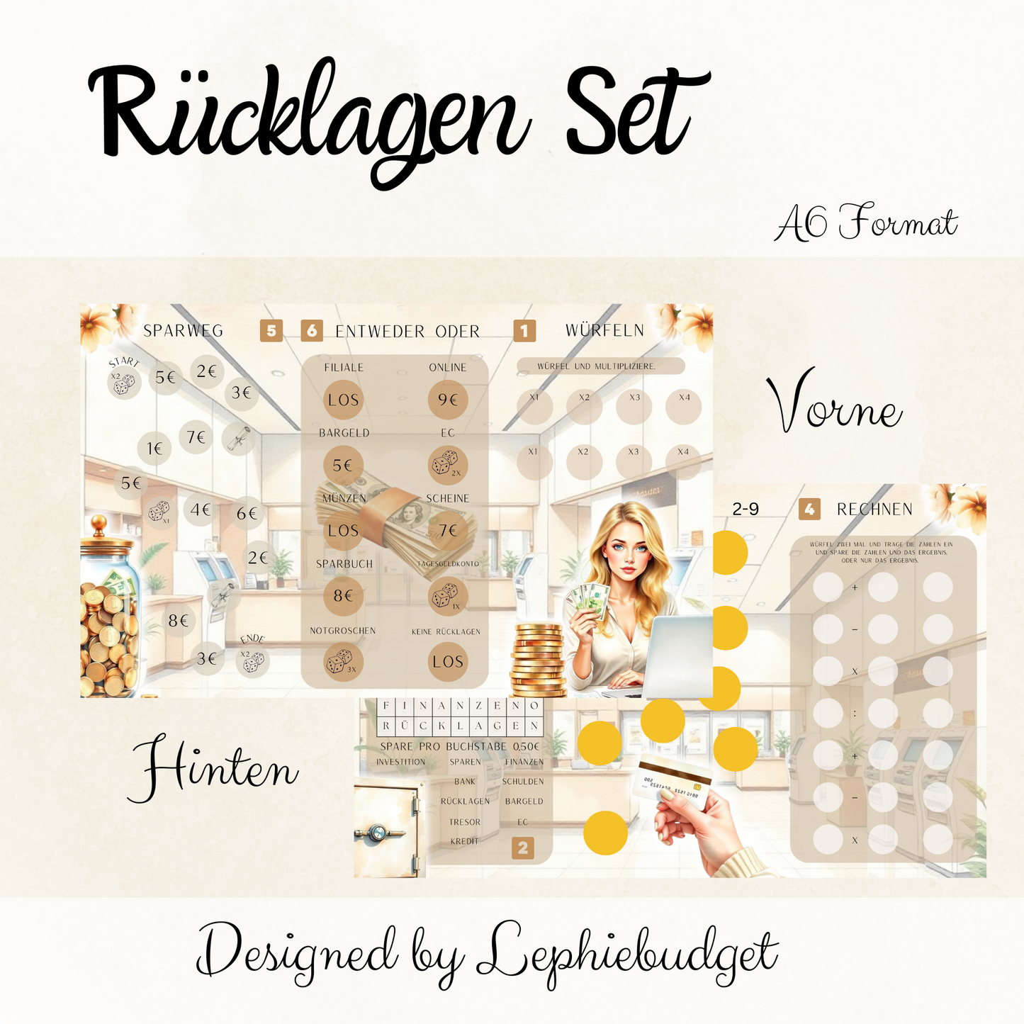 Rücklagen Set / Klappkarte