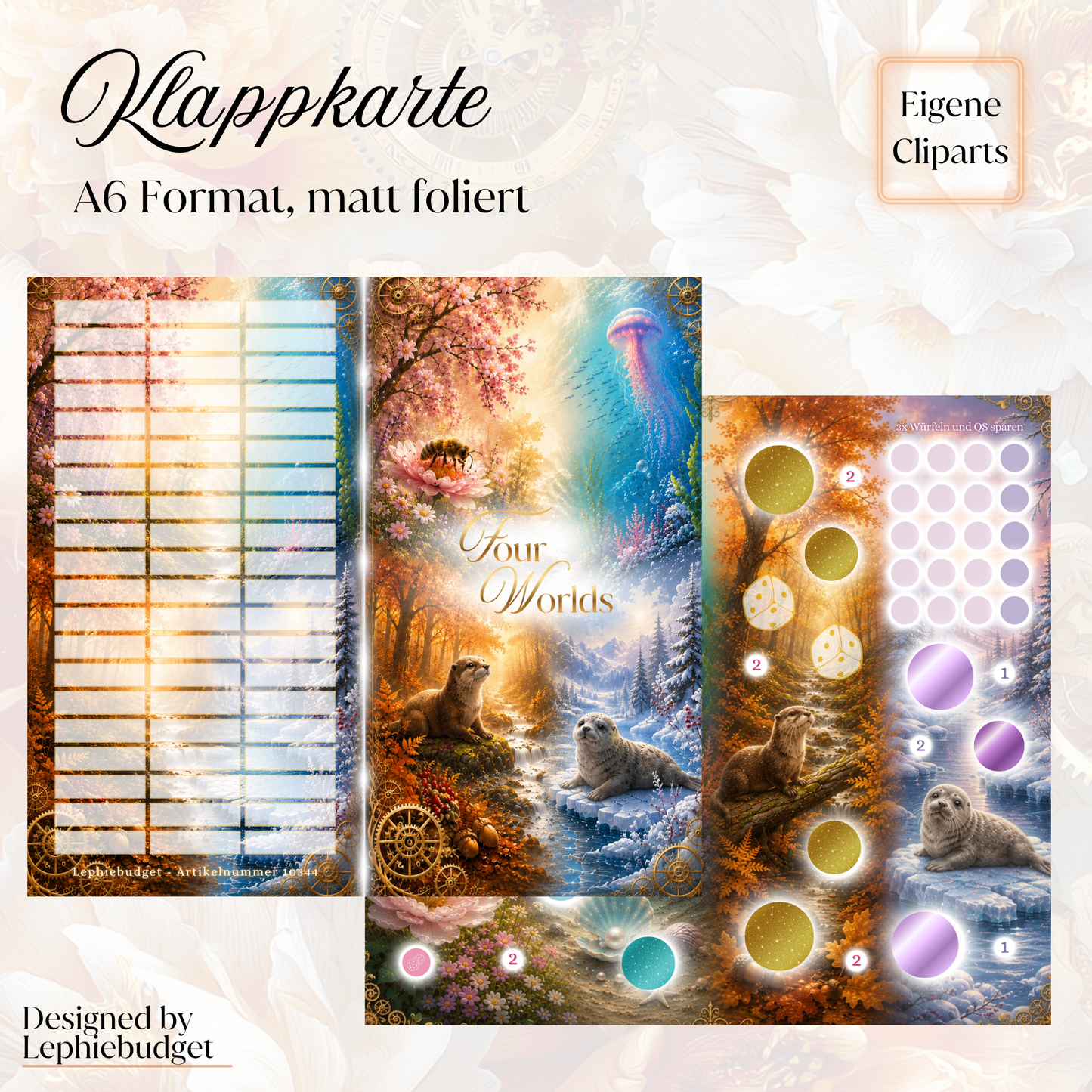 Four Worlds / folierte Klappkarte