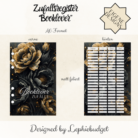 Zufallsregister (8 Zufälle) "Booklover" B Ware