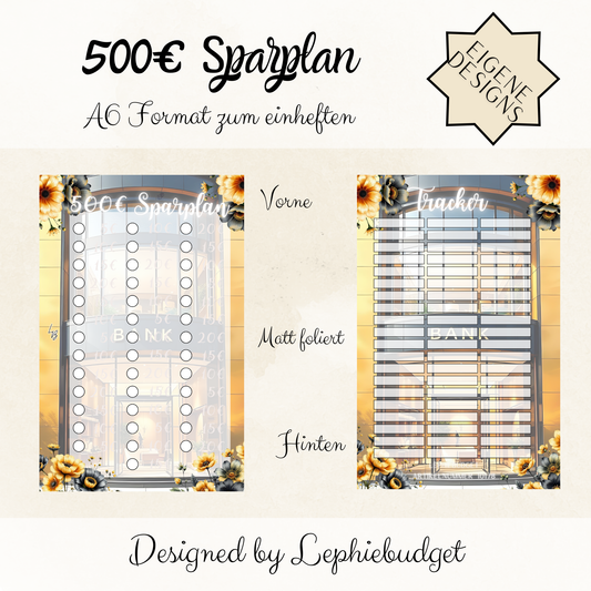 500€ Sparplan / A6 zum einheften