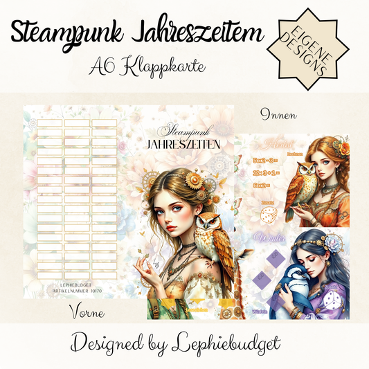 Steampunk Jahreszeiten / Klappkarte
