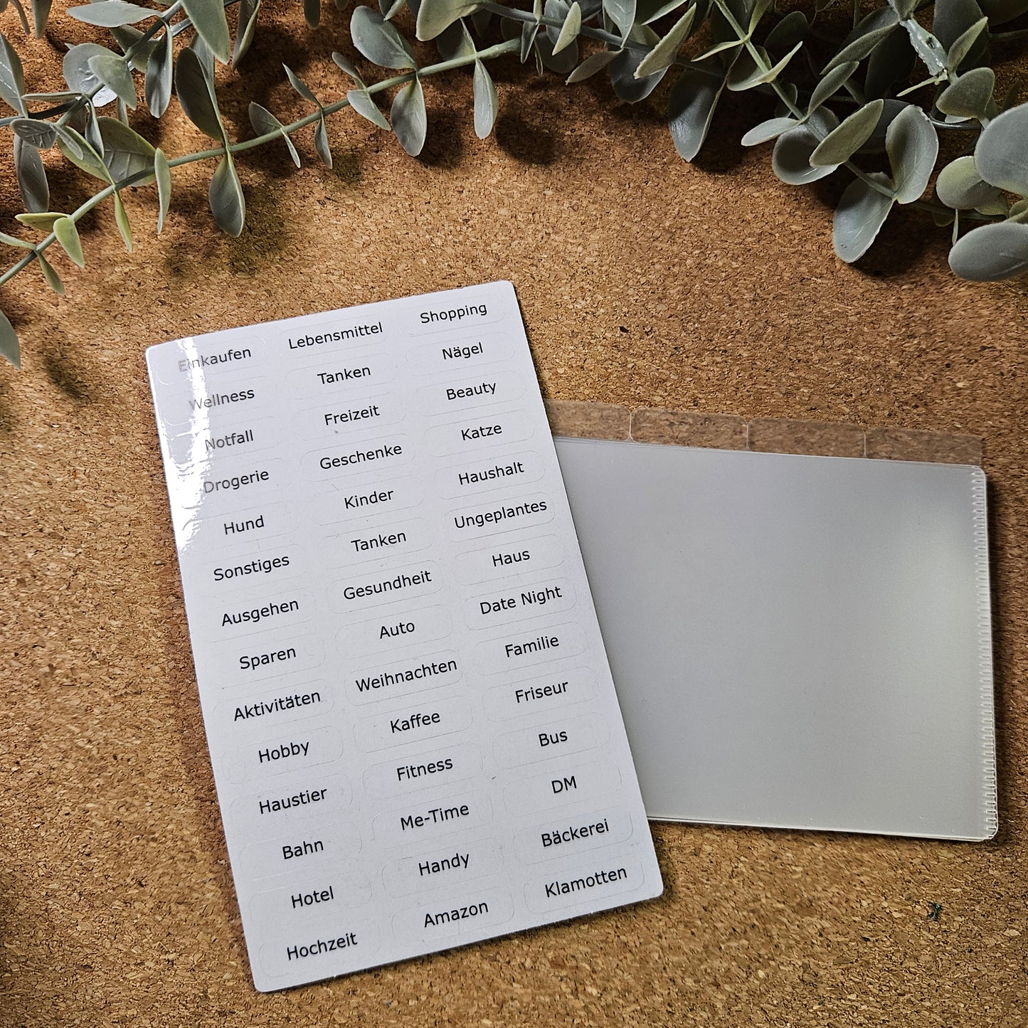 Cashstuffing Einleger / Hüllen plus Sticker