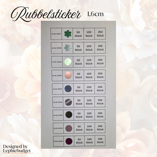 Verschiedene Rubbelsticker