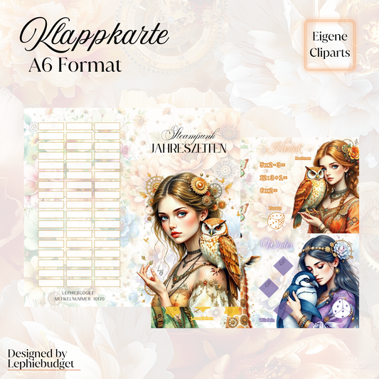 Steampunk Jahreszeiten / Klappkarte