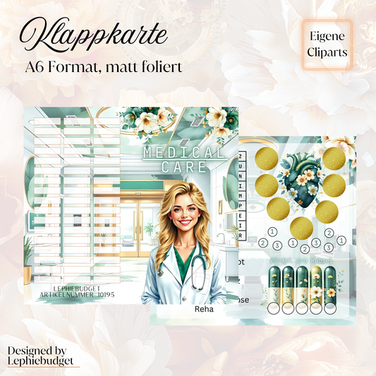 Medical Care / folierte Klappkarte
