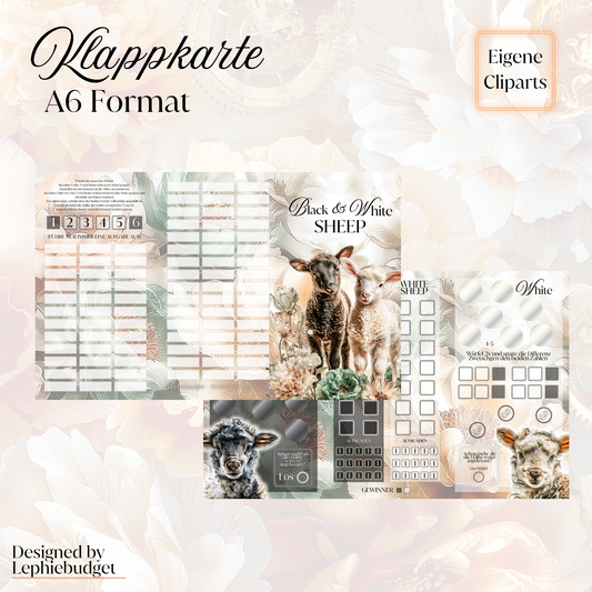 Black and White Sheep/ Klappkarte