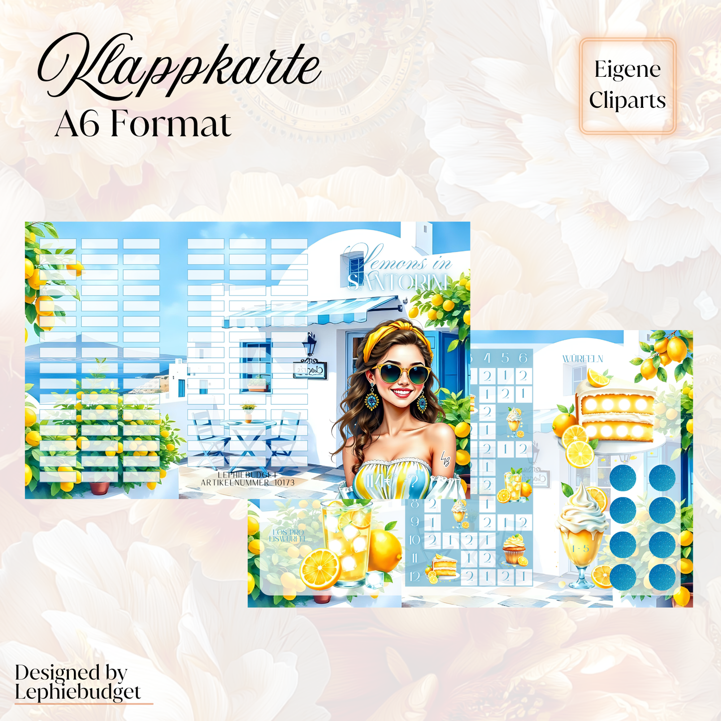 Lemons in Santorini / Klappkarte