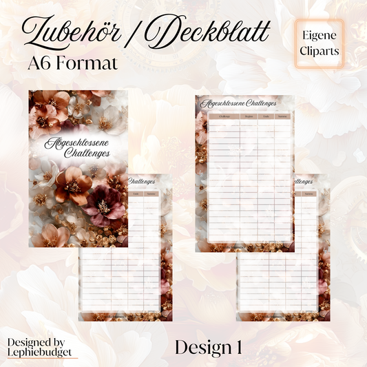 Deckblatt "abgeschlossene Challenges" verschiedene Designs