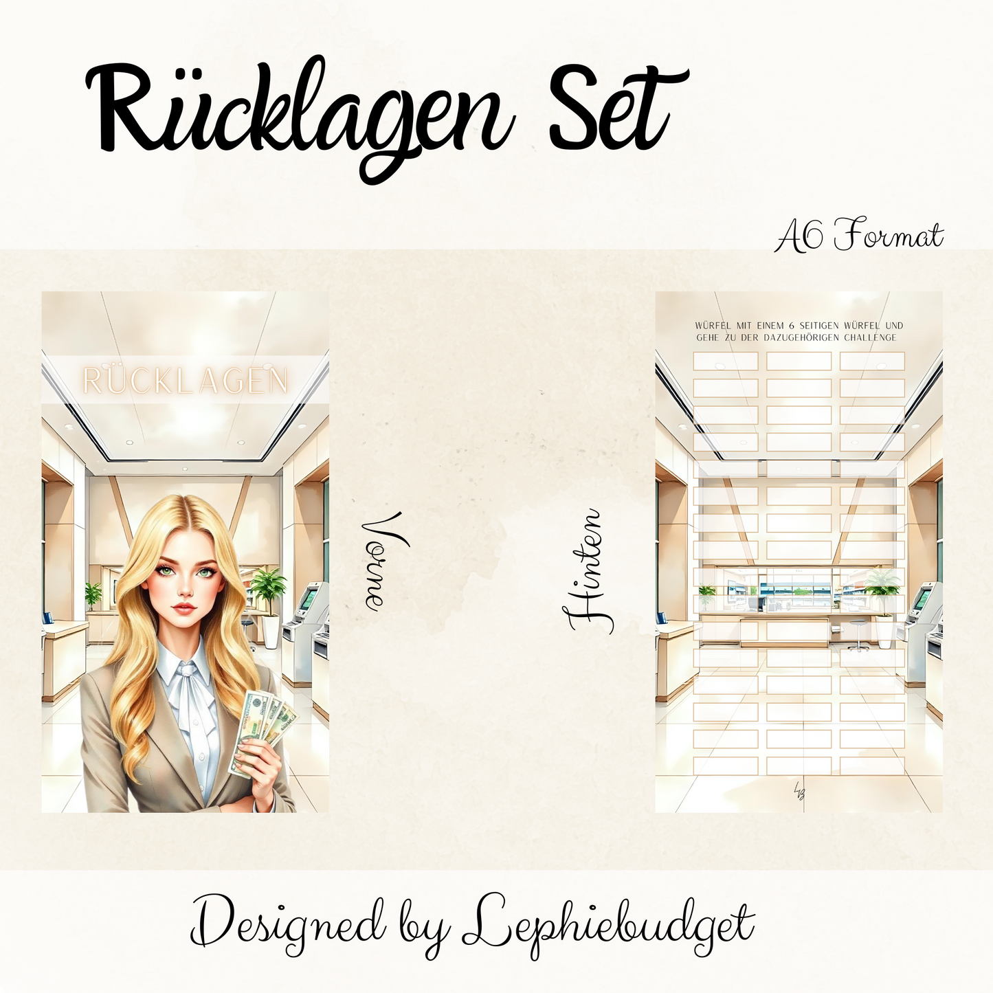Rücklagen Set / Klappkarte
