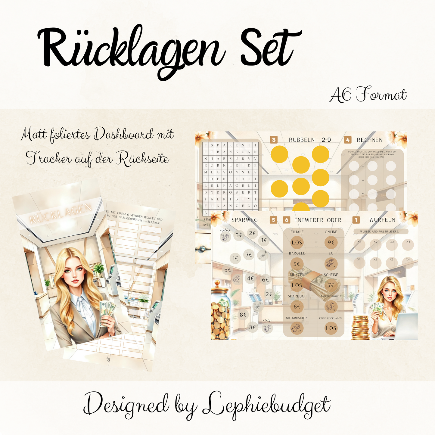Rücklagen Set / Klappkarte