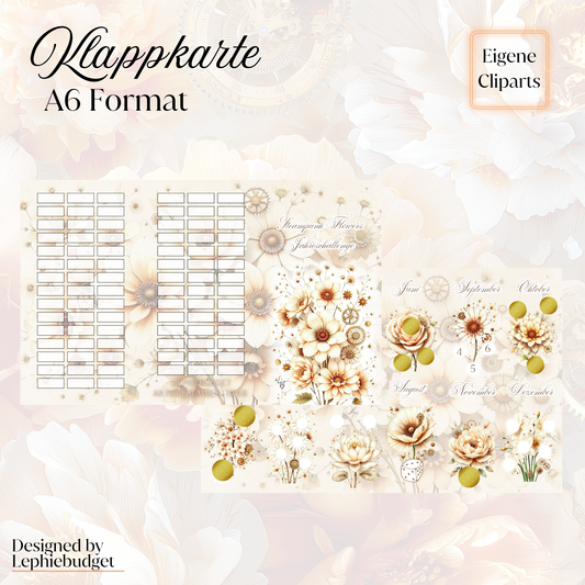 Steampunk Flower Jahreschallenge/ Klappkarte